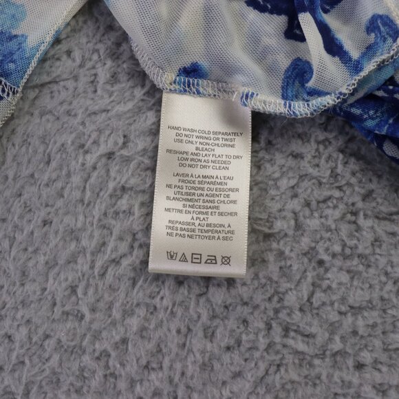 Free People Blouse Womens S Blue Floral Up For Anything Western Top Cropped Boho - Picture 5 of 10